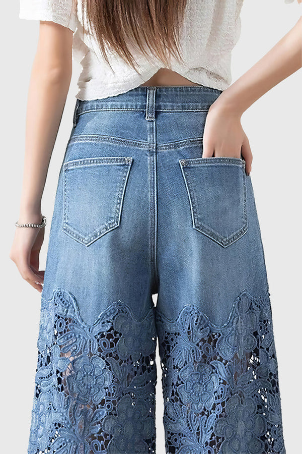 Jeans Camila con Acabados de Encaje