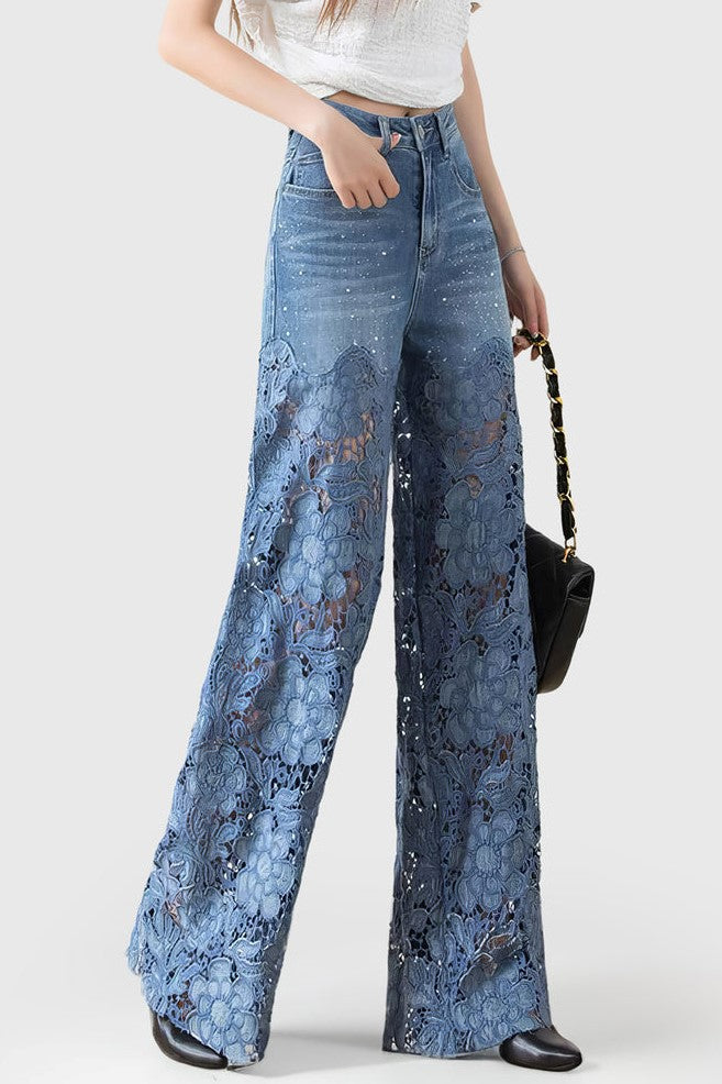 Jeans Camila con Acabados de Encaje