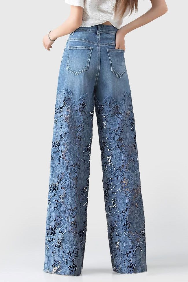 Jeans Camila con Acabados de Encaje