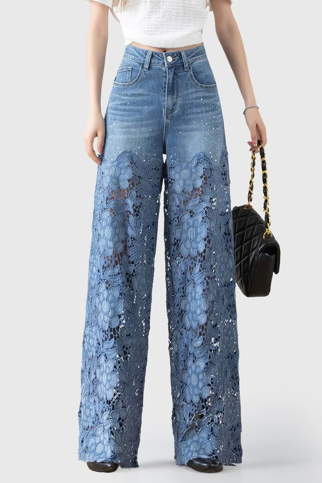Jeans Camila con Acabados de Encaje