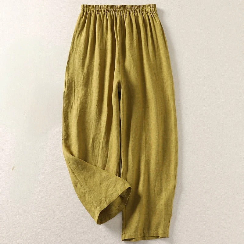 Izidora – Pantalones de lino para actividades al aire libre