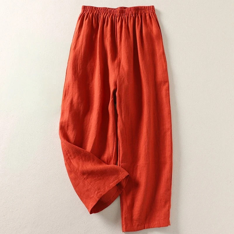Izidora – Pantalones de lino para actividades al aire libre
