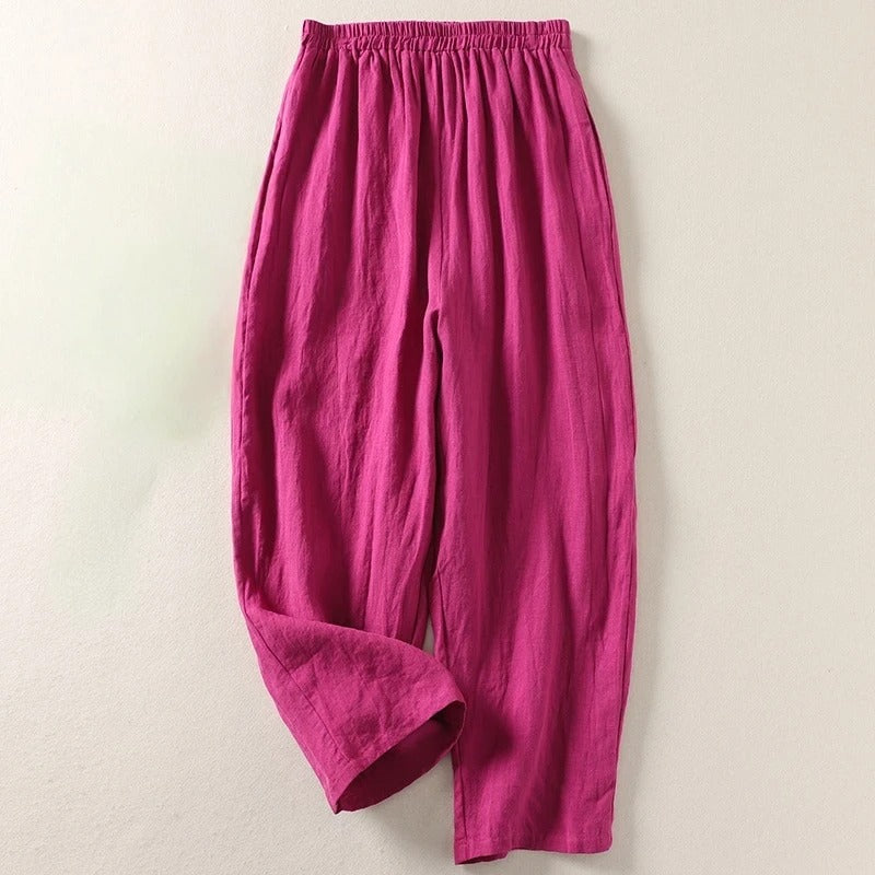 Izidora – Pantalones de lino para actividades al aire libre