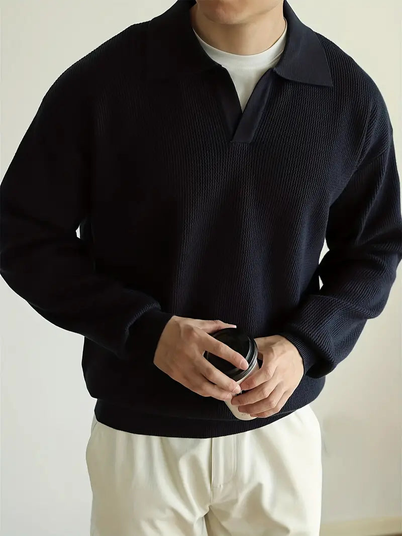 Polo de manga larga Edward con tejido premium