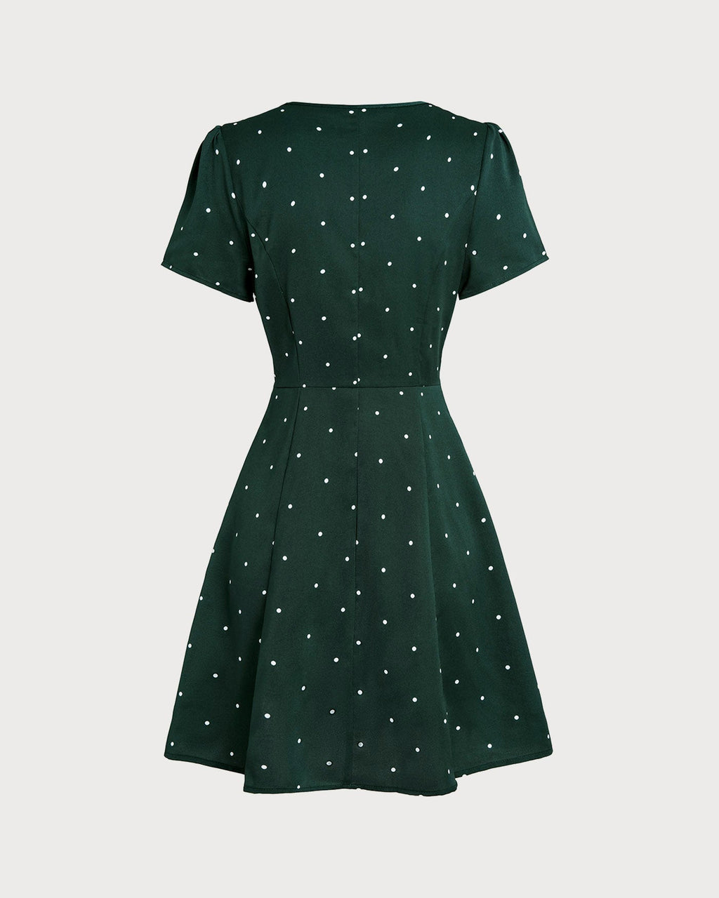 Mini vestido de punto verde con escote en V