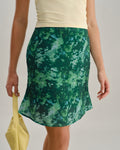 Falda de Sirena con Estampado de Flores Verdes