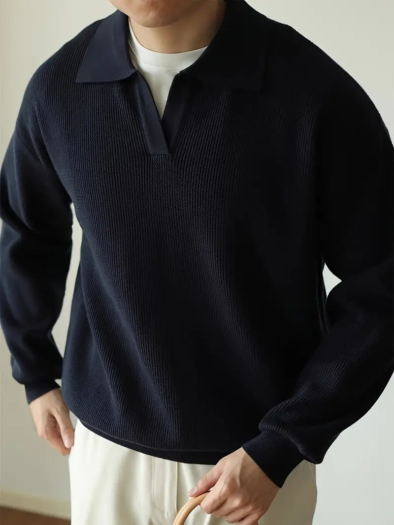Polo de manga larga Edward con tejido premium
