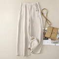 Aneta – Pantalones de lino de corte amplio