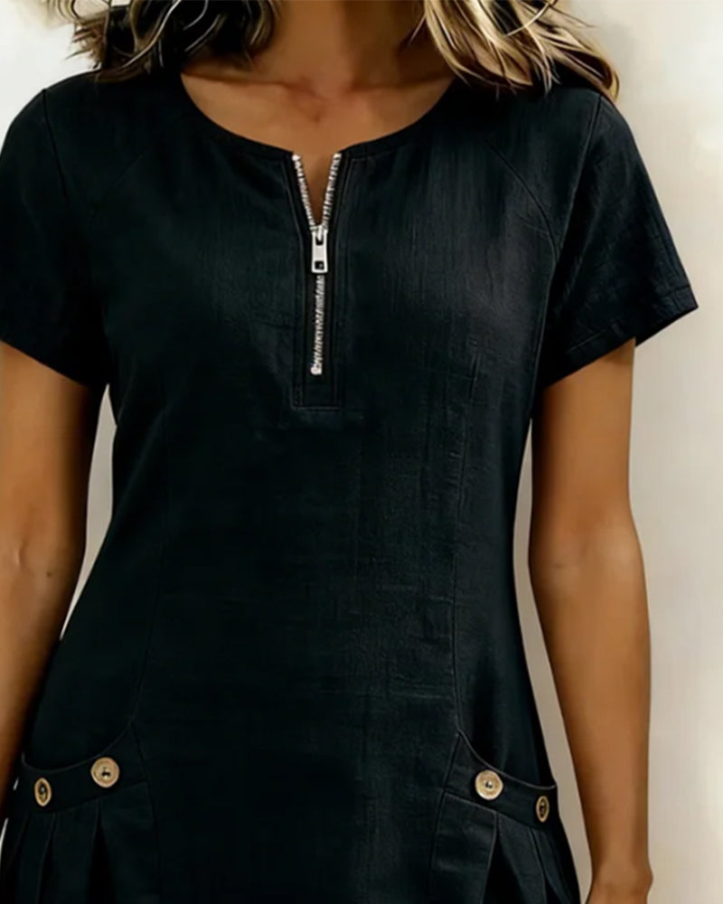 Vaida – Vestido con cierre y bolsillos