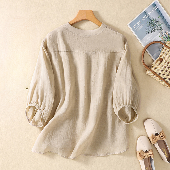 Lana Rocher Estilo Blusa de Lino