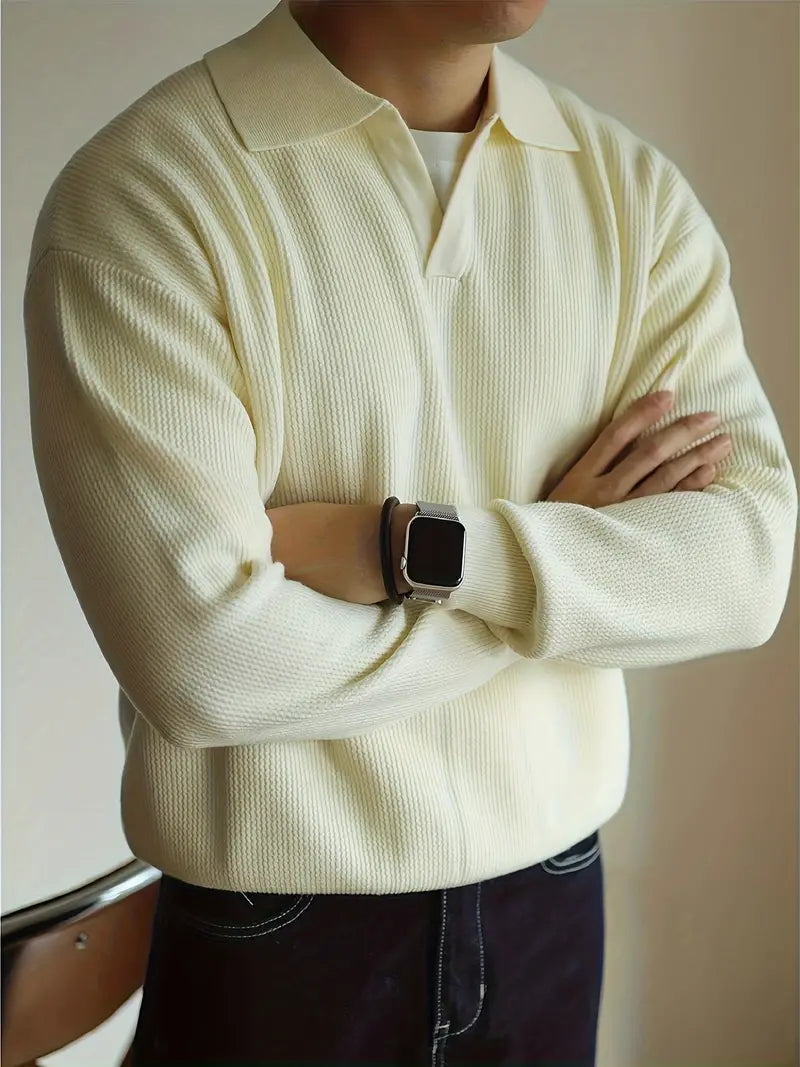 Polo de manga larga Edward con tejido premium