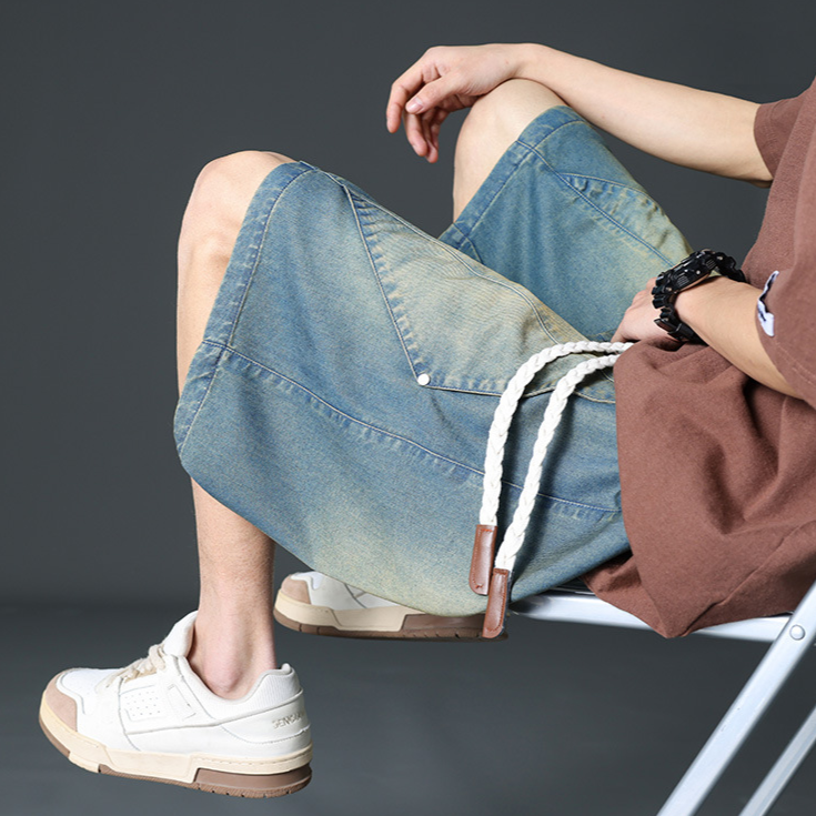 Shorts de mezclilla de pierna ancha estilo Prisma