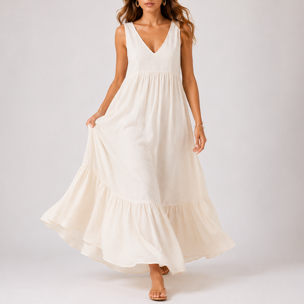 Evelina – Vestido Largo de Verano Liviano
