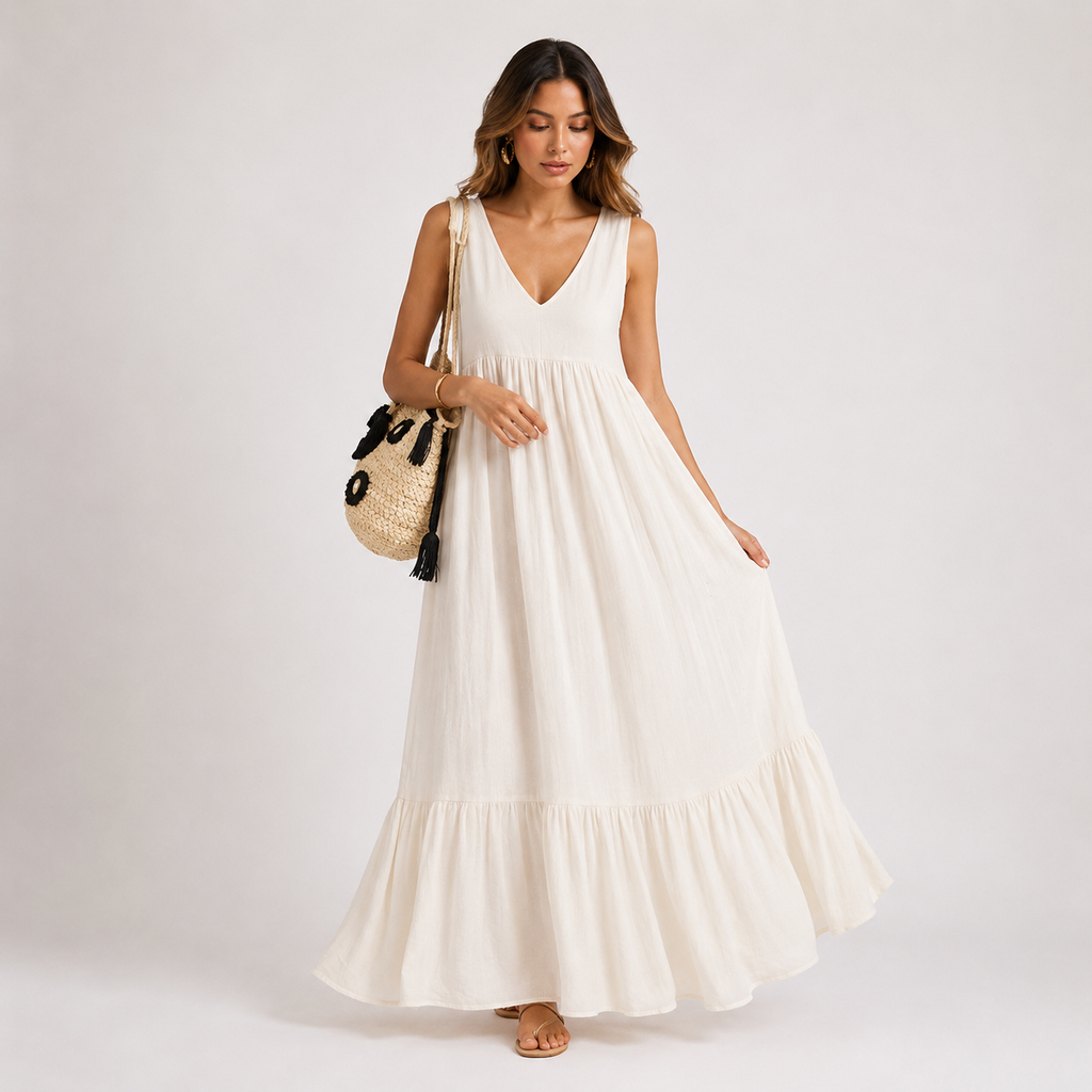 Evelina – Vestido Largo de Verano Liviano