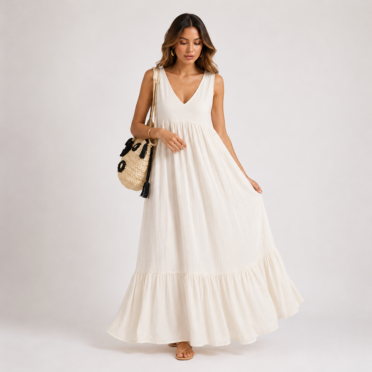 Evelina – Vestido Largo de Verano Liviano