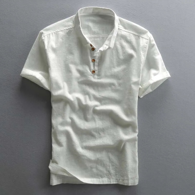 Camisa Polo Rafaelo de Algodón y Lino