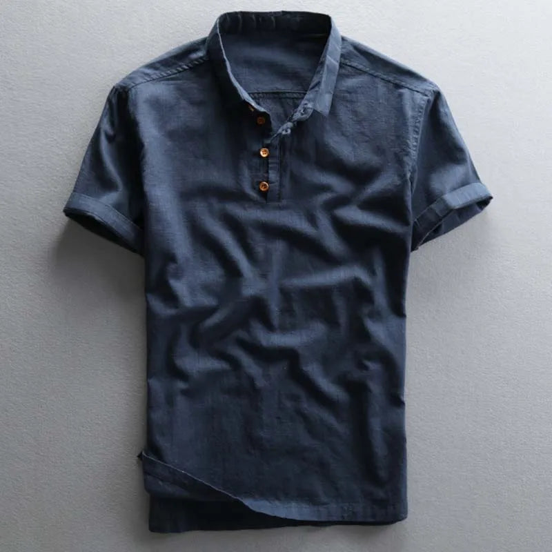 Camisa Polo Rafaelo de Algodón y Lino