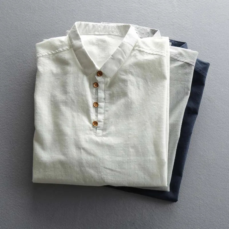 Camisa Polo Rafaelo de Algodón y Lino