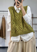 Suéter de punto grueso con escote en V, talla oversized