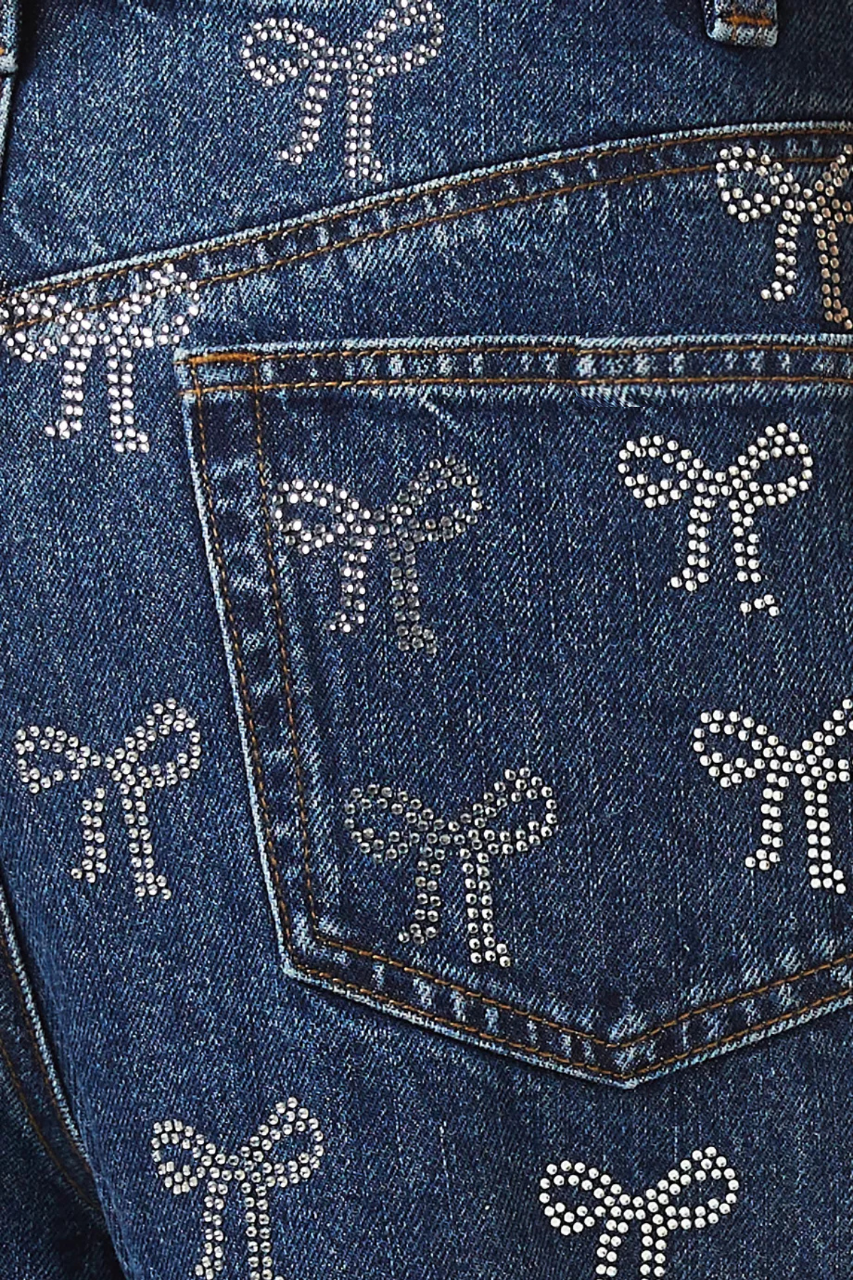 Jeans Jalise con adornos de cristal y lazo