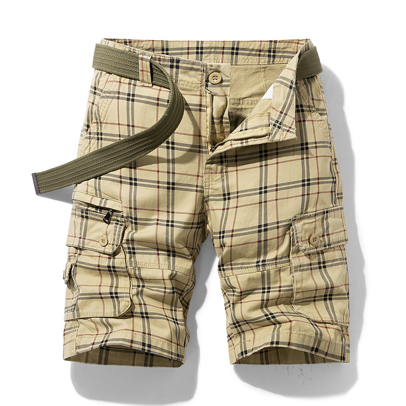 Shorts de aventura con estampado de cuadros