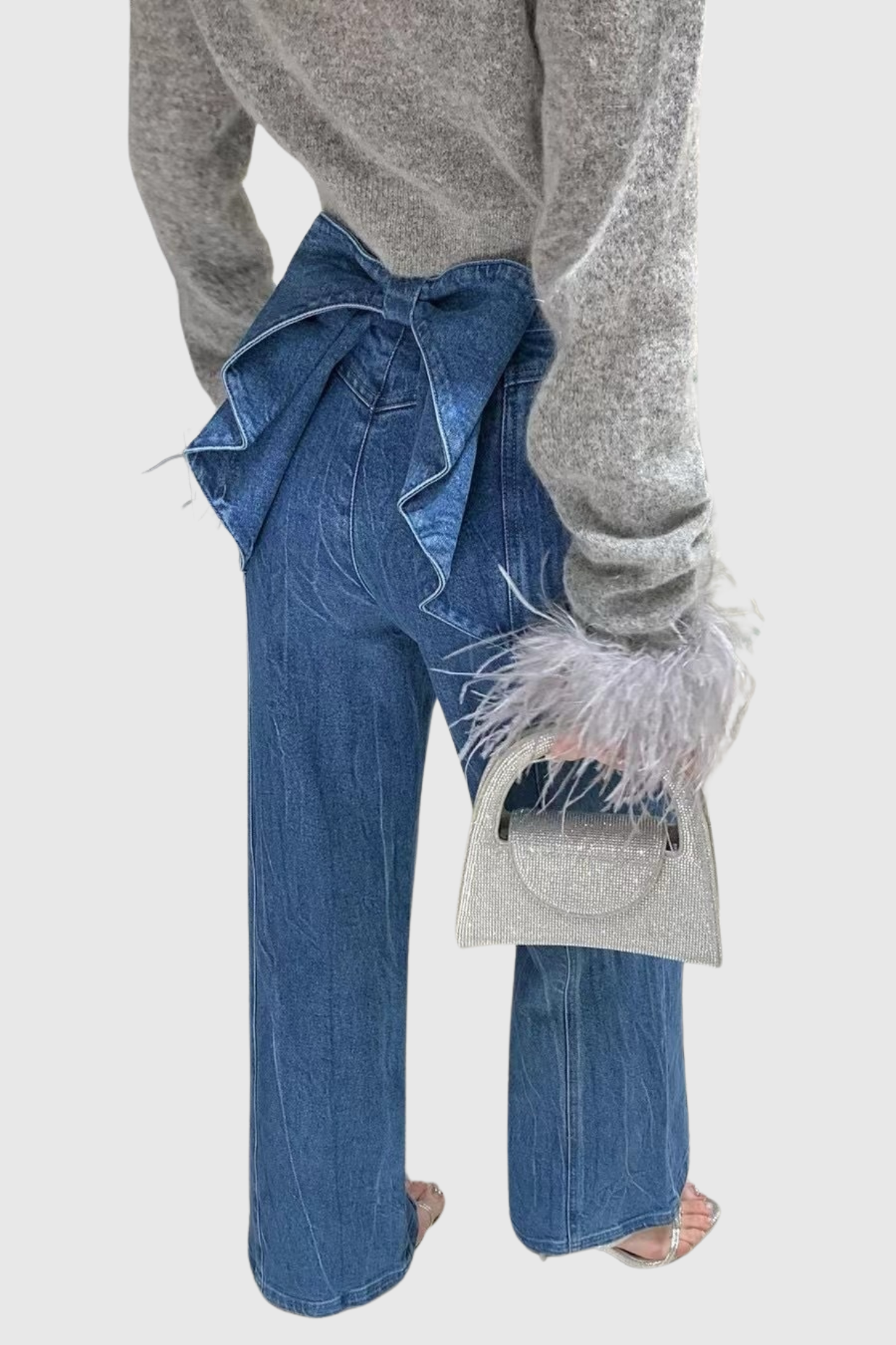 Jeans Maroso con lazo decorativo en la parte trasera