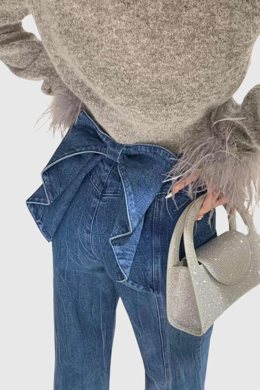 Jeans Maroso con lazo decorativo en la parte trasera