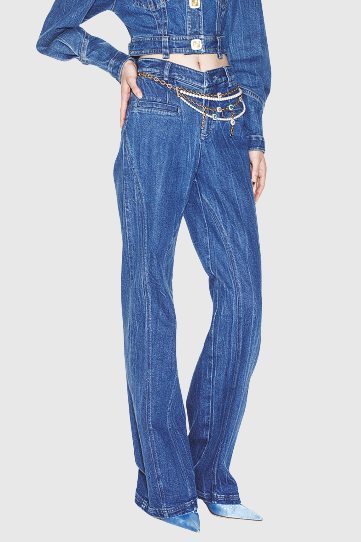 Jeans Maroso con lazo decorativo en la parte trasera