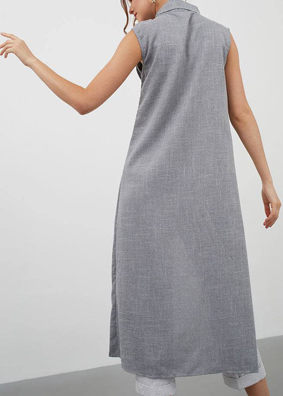 Noelle – Sin Mangas Blusa Larga Asimétrica