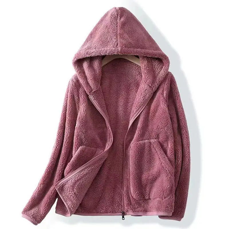 Chaqueta de forro polar en color coral