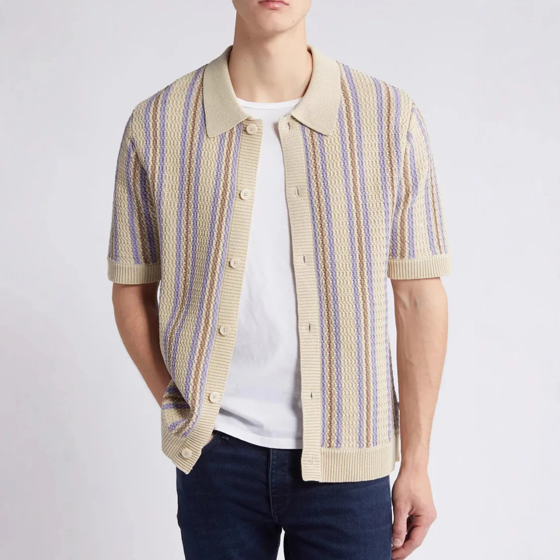 Camisa polo de rayas Bradbury en tejido de punto