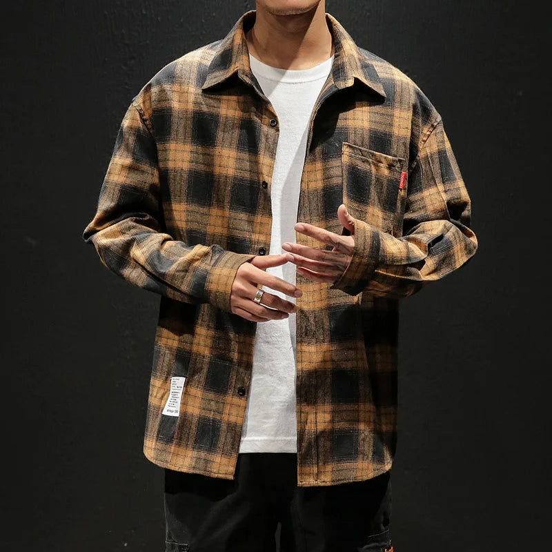 Camisa de franela con estampado a cuadros