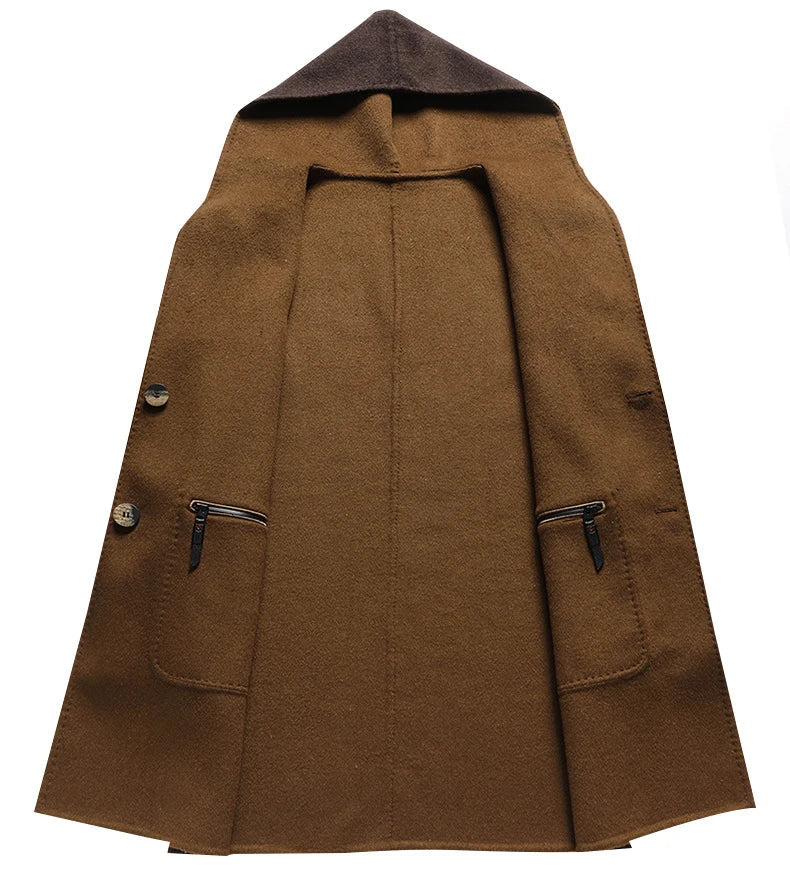 Chaqueta de lana con capucha