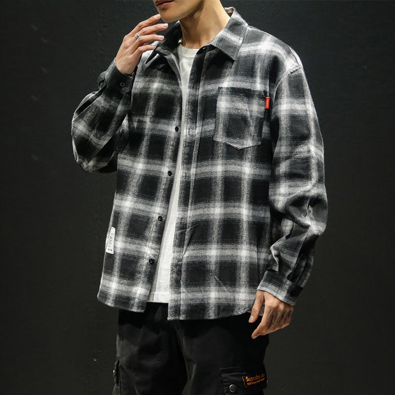 Camisa de franela con estampado a cuadros
