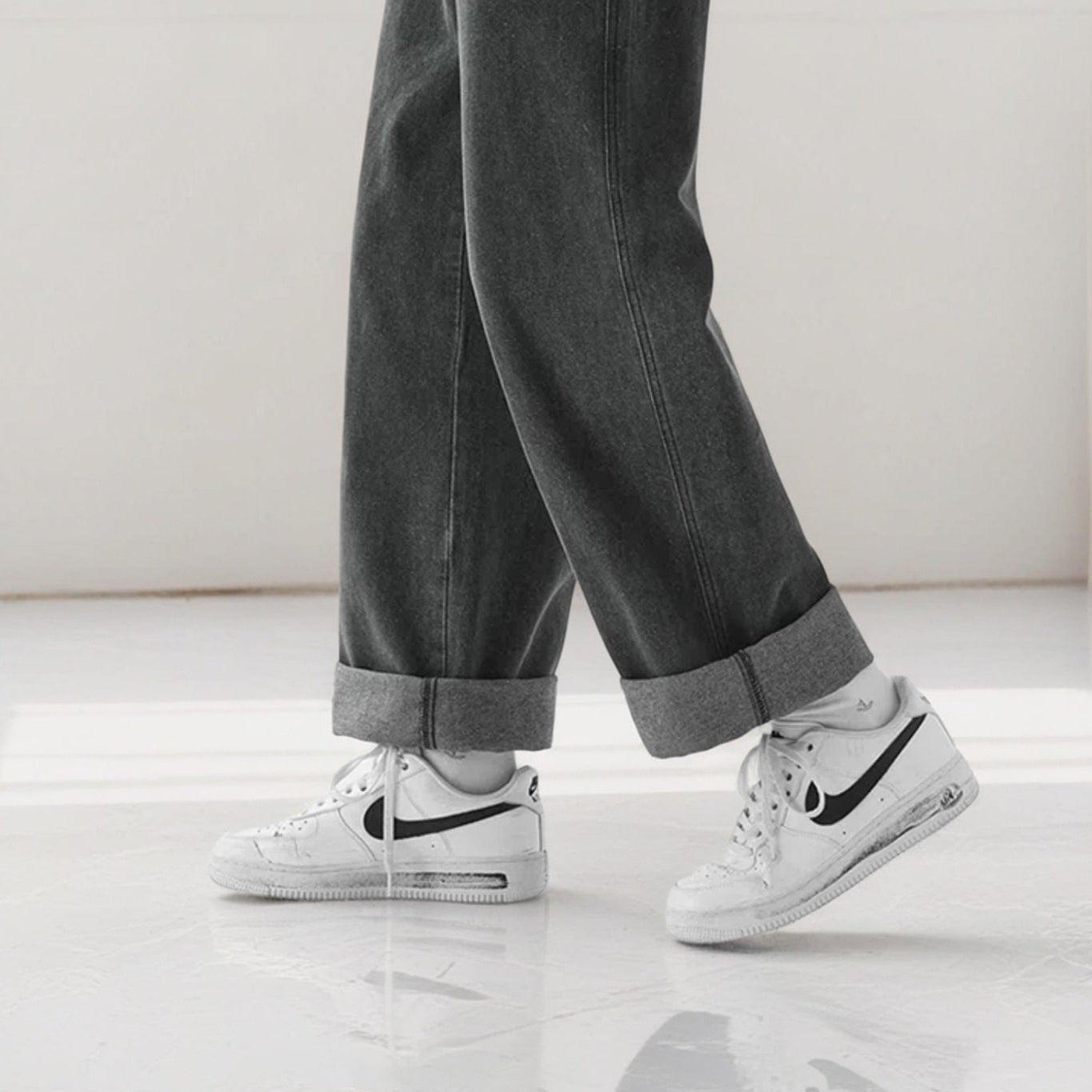 Jeans de corte ancho