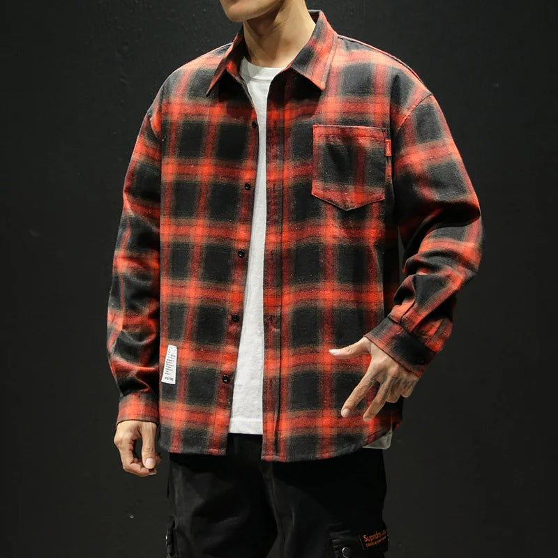 Camisa de franela con estampado a cuadros