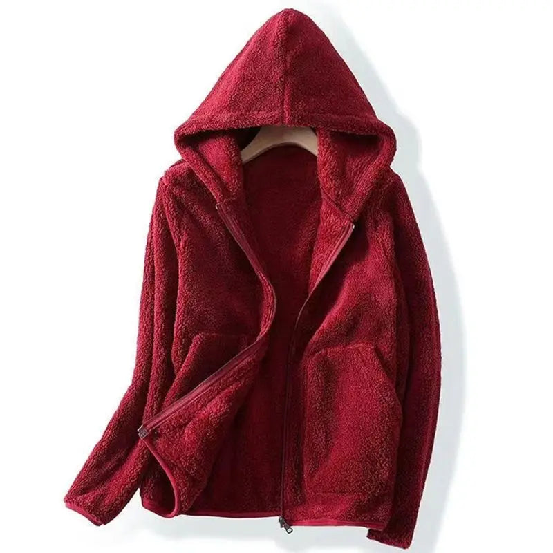 Chaqueta de forro polar en color coral