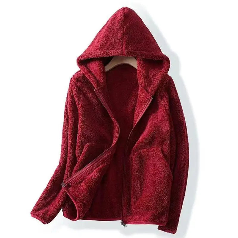 Chaqueta de forro polar en color coral