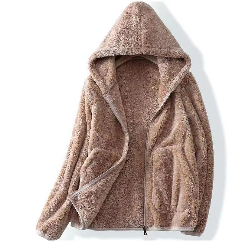 Chaqueta de forro polar en color coral