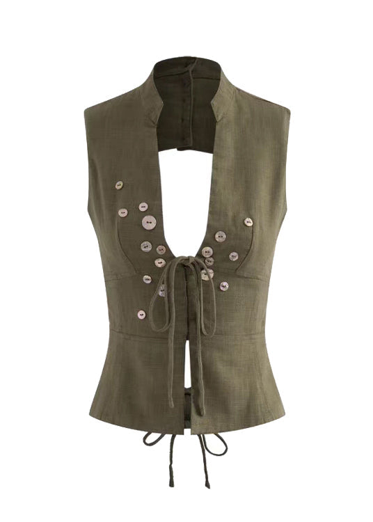 Chaqueta ajustada con diseño de espalda descubierta
