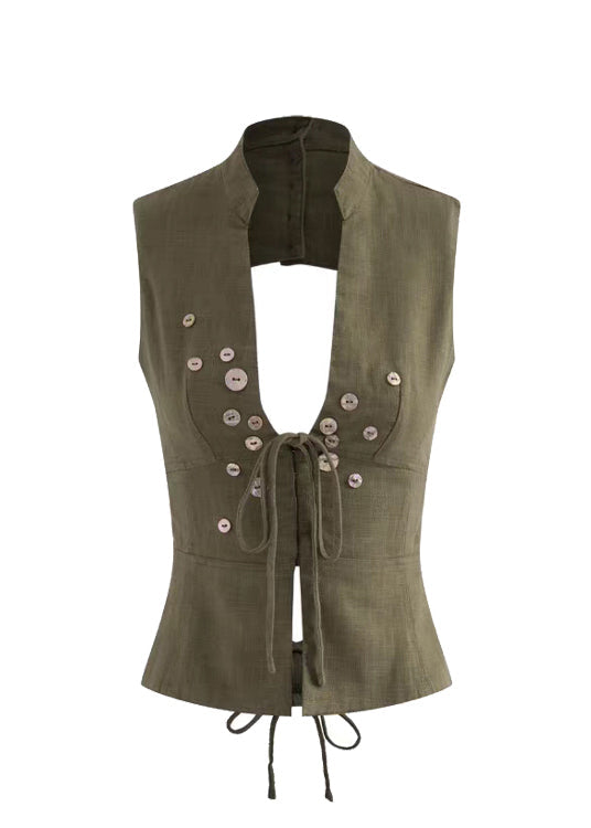 Chaqueta ajustada con diseño de espalda descubierta
