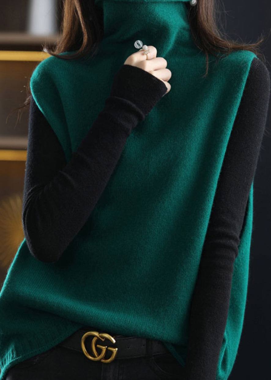 Chaleco elegante sin mangas con cuello alto