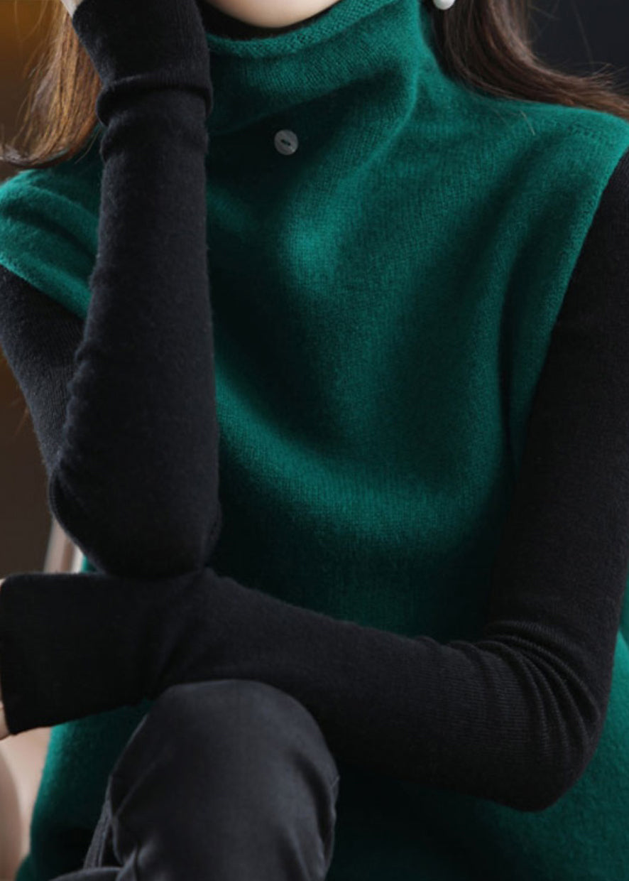 Chaleco elegante sin mangas con cuello alto