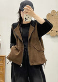 Chaleco sin mangas con capucha y cierre de cremallera