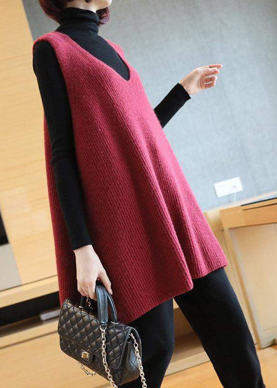 Chaleco de punto oversized con escote en V