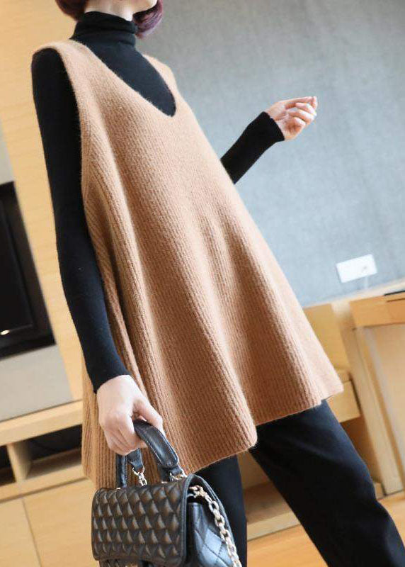 Chaleco de punto oversized con escote en V