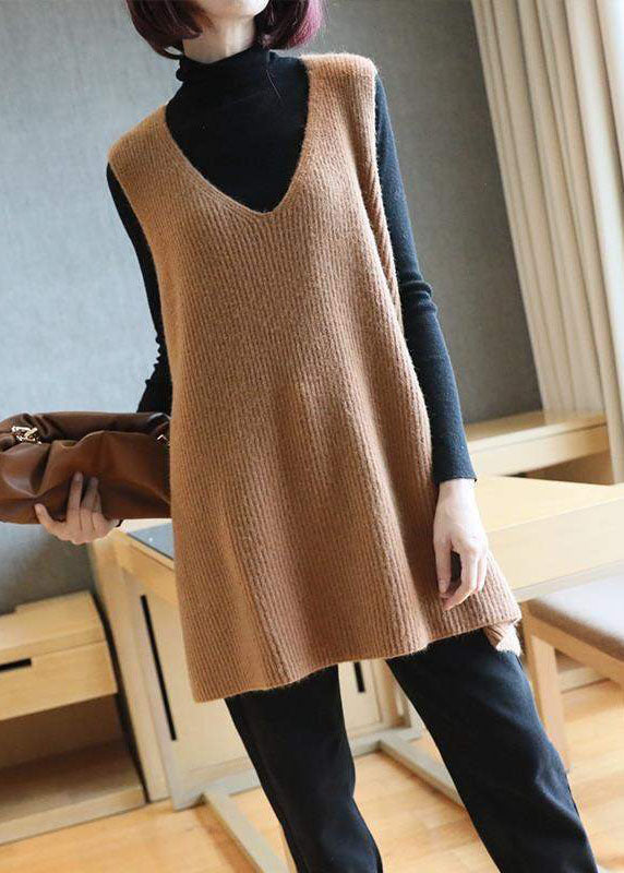 Chaleco de punto oversized con escote en V