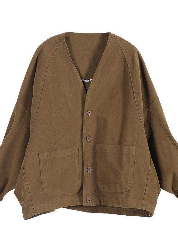 Chaqueta delgada de corte en V para mujer