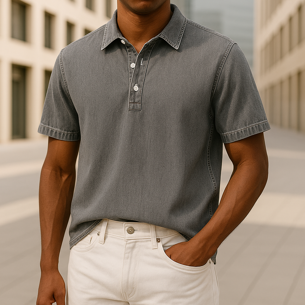 Hudson Camisa Polo de Denim