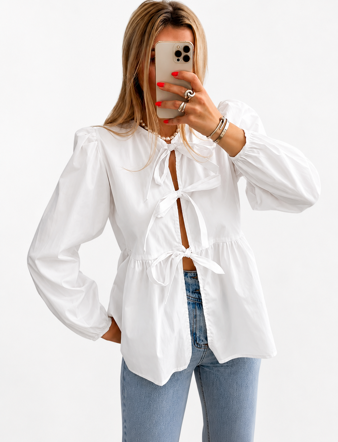 Gina – Blusa Chic con Detalles de Lazo